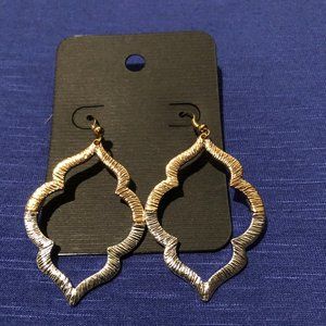Gold and Silver Mixed Metal Geometric Earrings